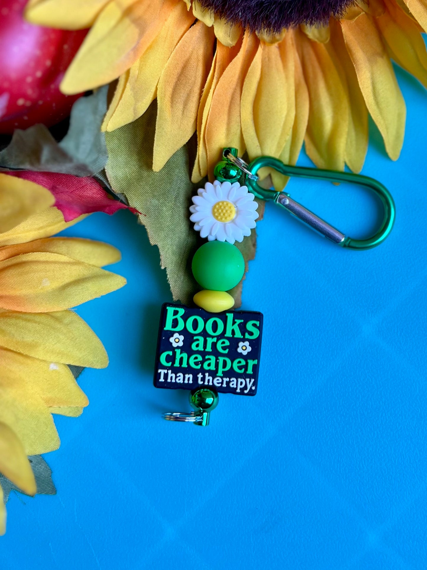 Books Cheaper than Therapy Keychain