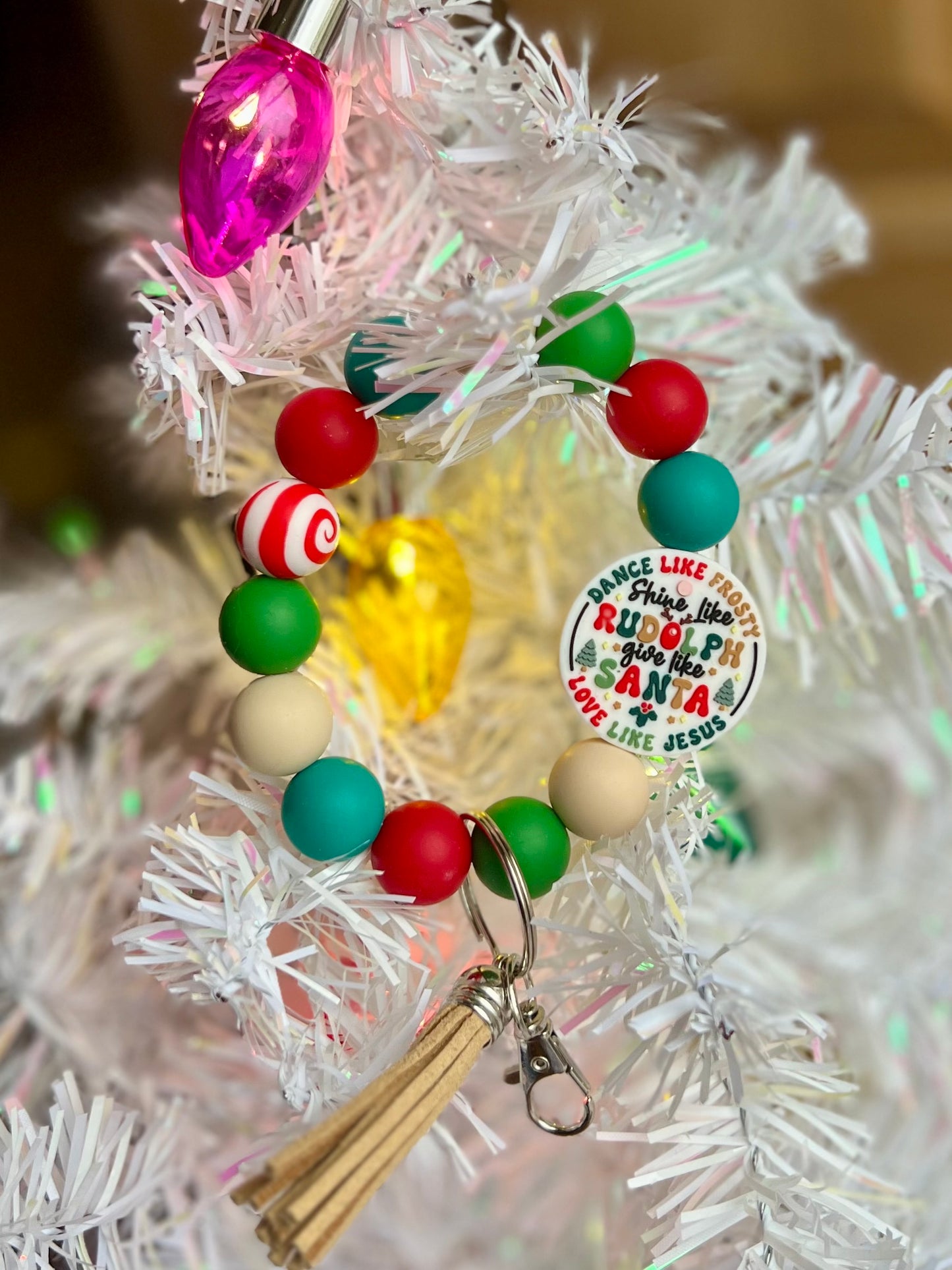 Frosty, Ruldolph, Santa, Jesus Wristlet