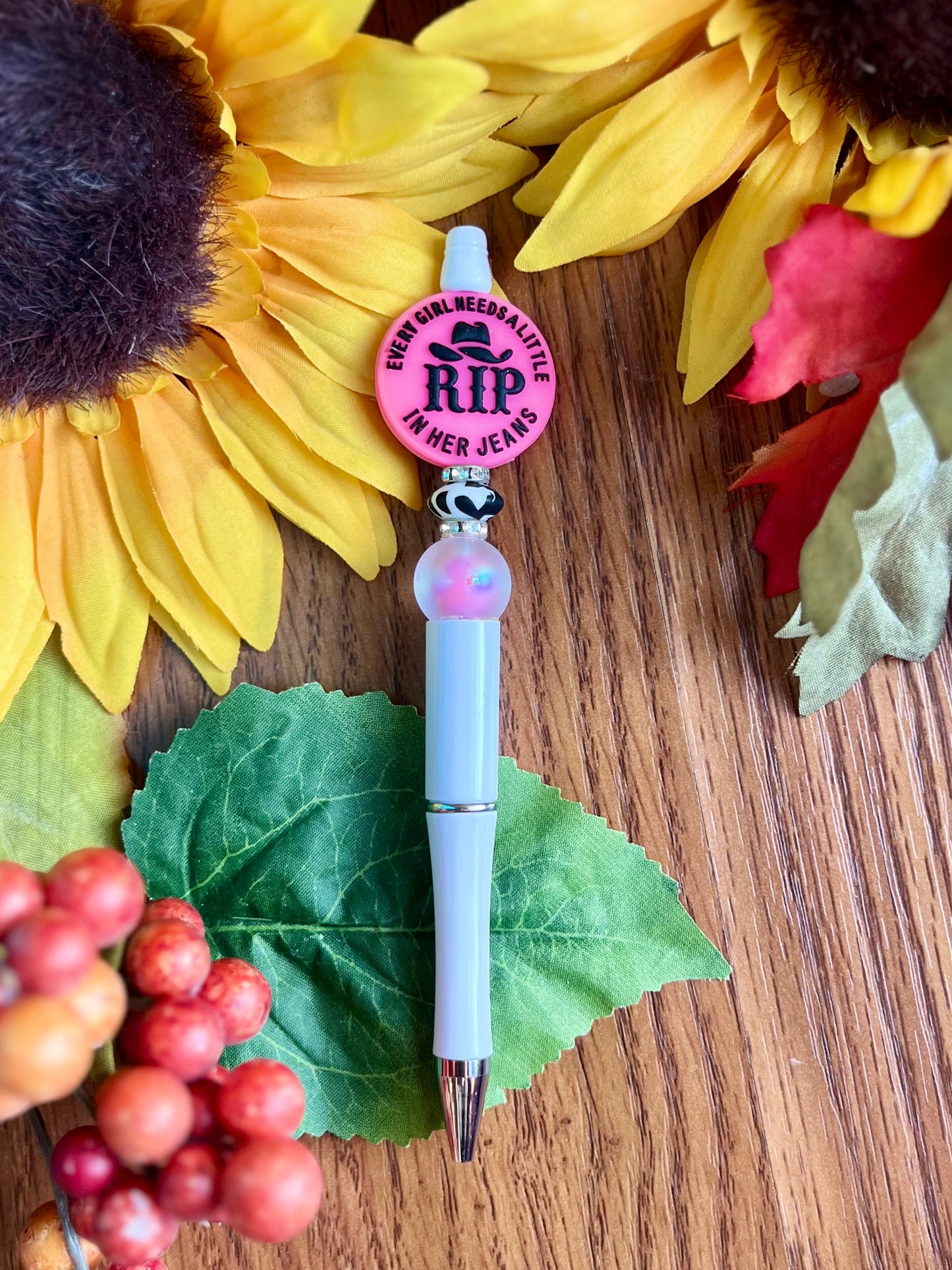 Pink Rip In Jeans Pen