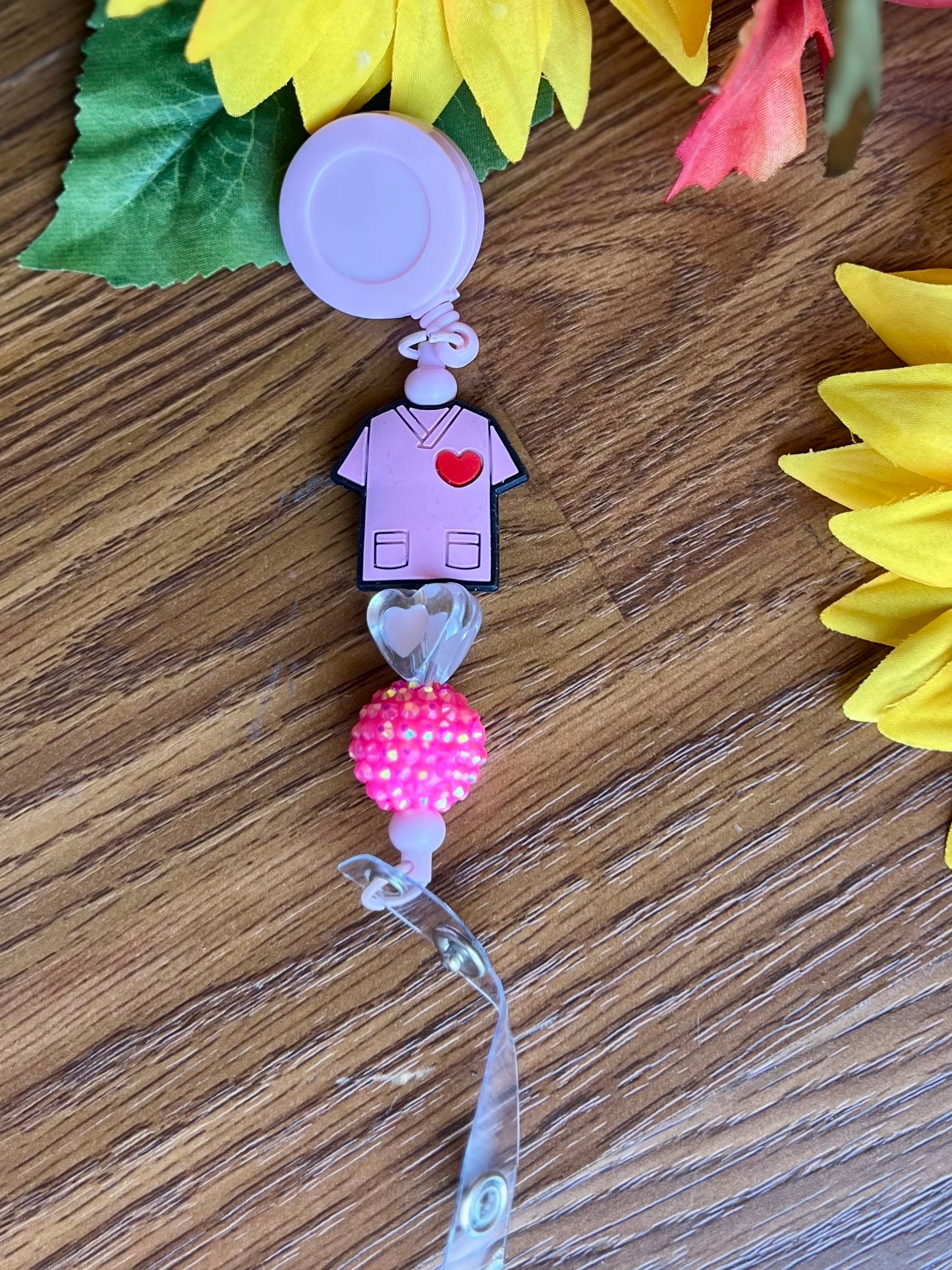Pink Scrub Badge Reel