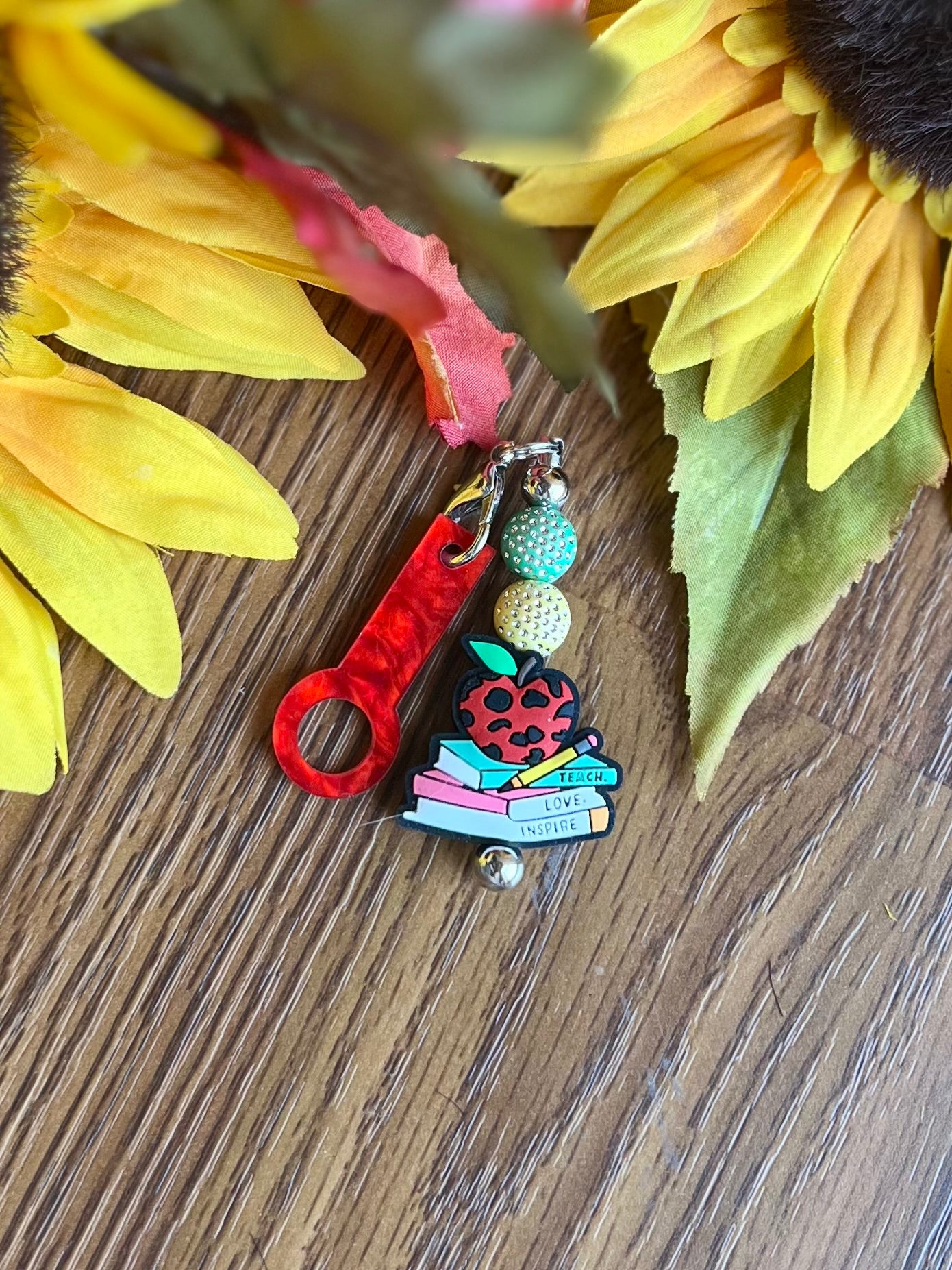 Teacher Straw Charm