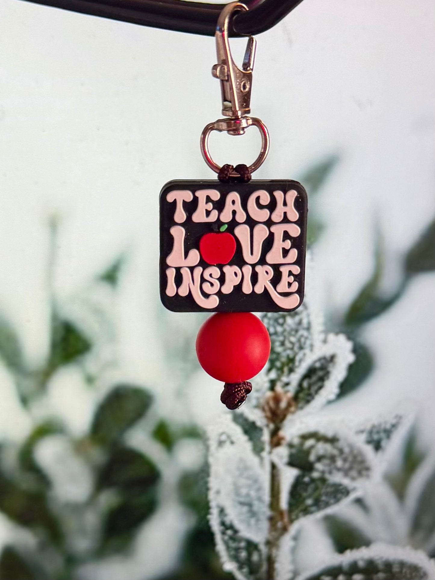 Teach love inspire zipper pull