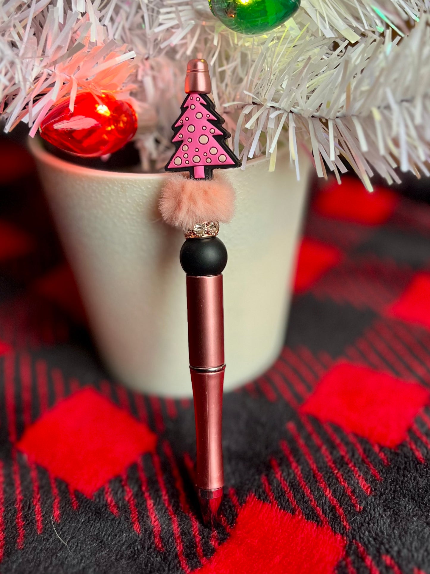 Pink Polka Dot Tree Pen