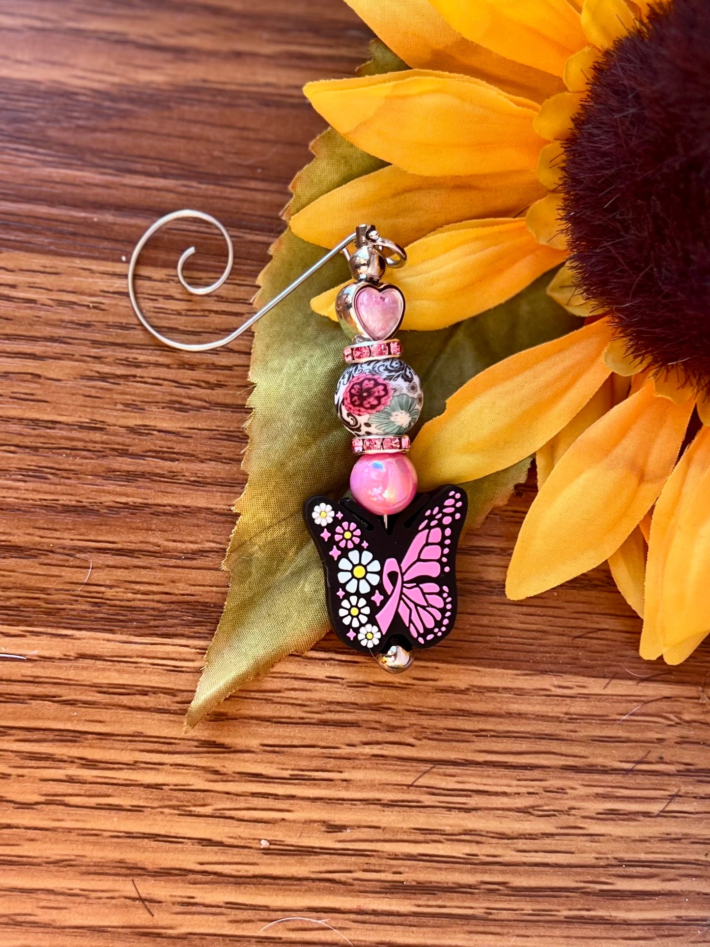 Pink Ribbon Butterfly Ornament