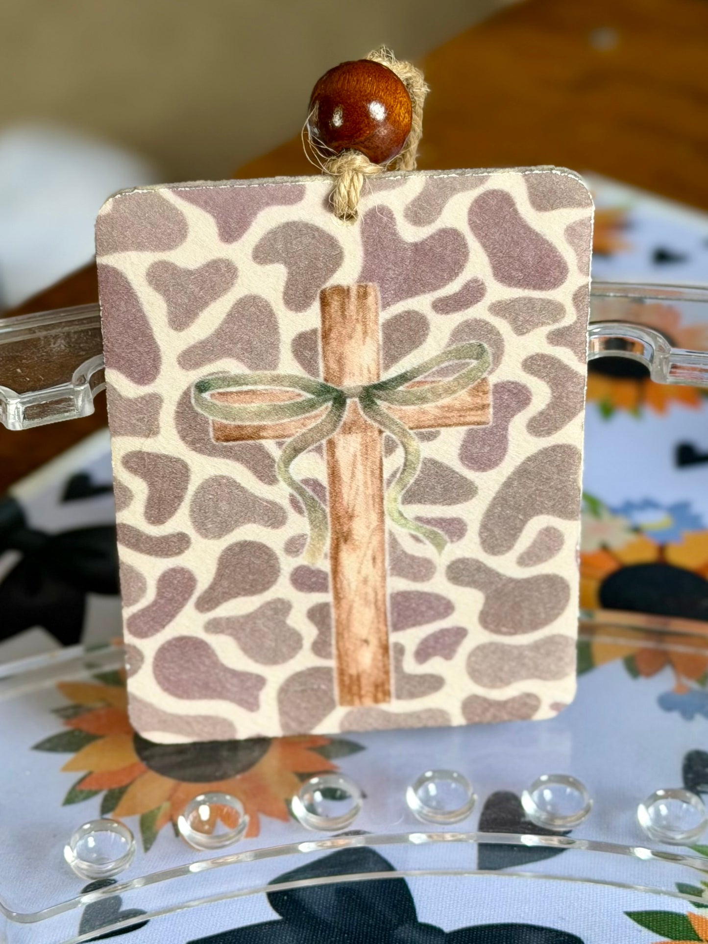 Camo Cross Felt Freshie