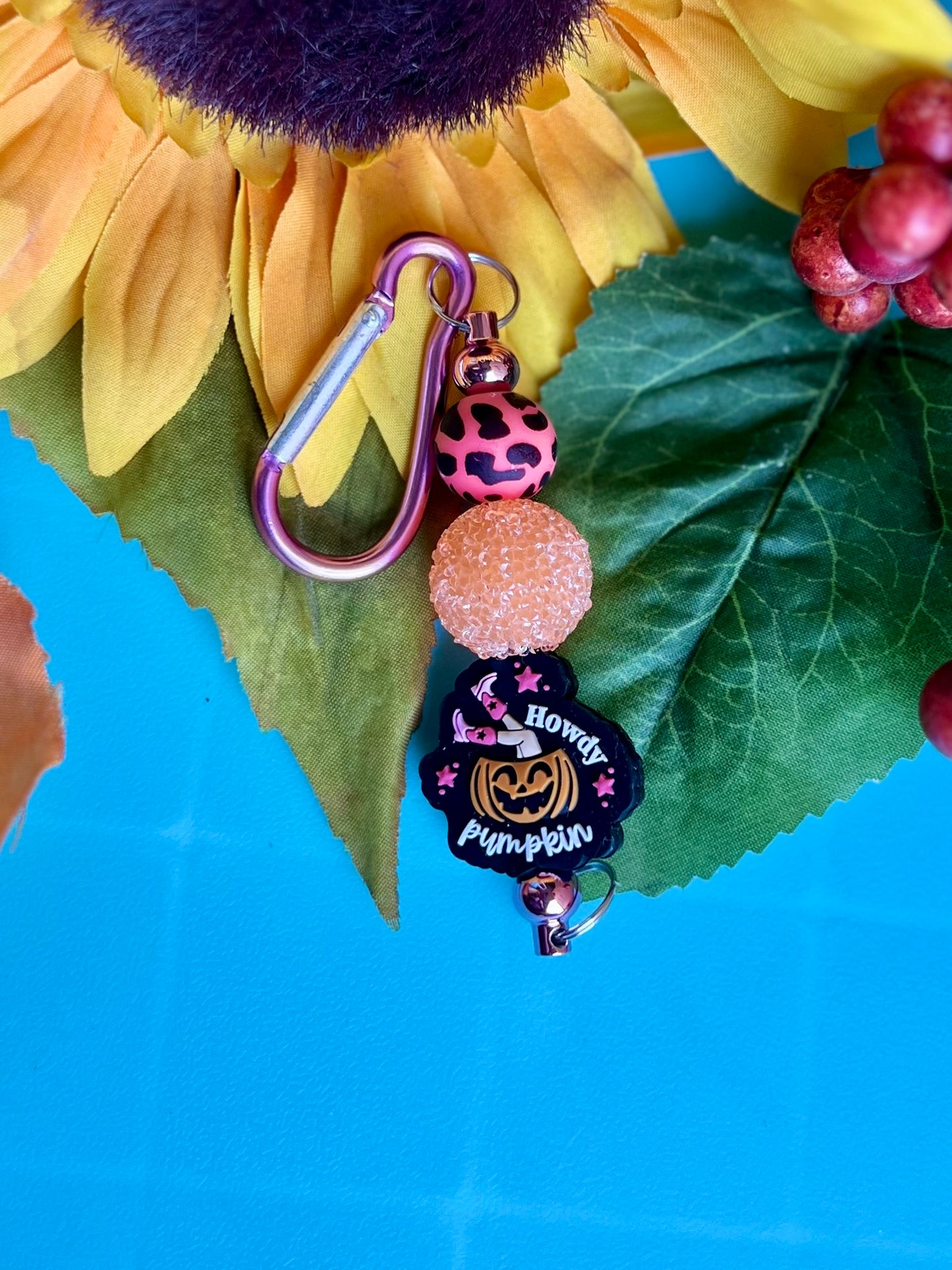 Howdy Pumpkin Keychain