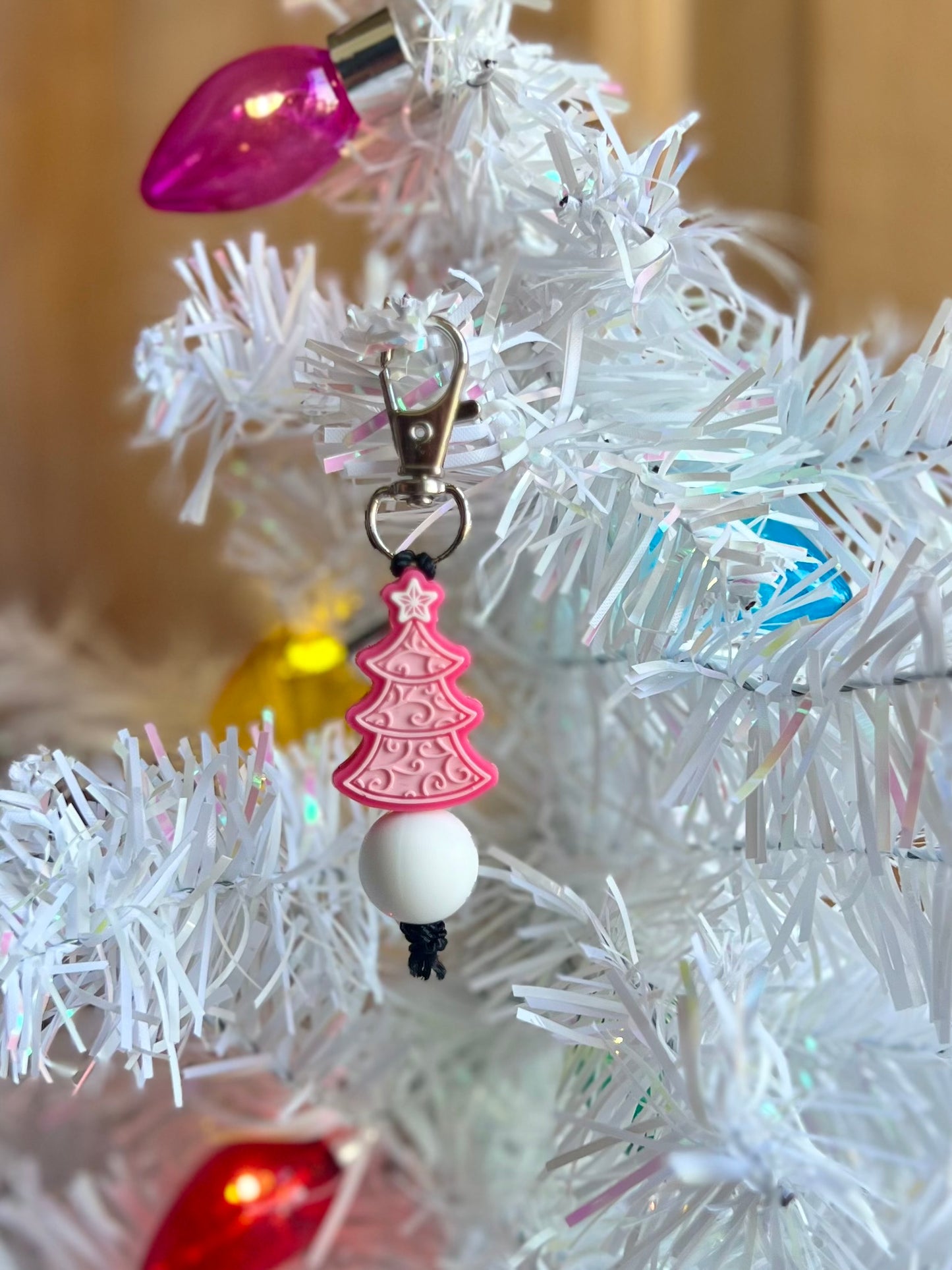 Pink Tree Zipper Pull
