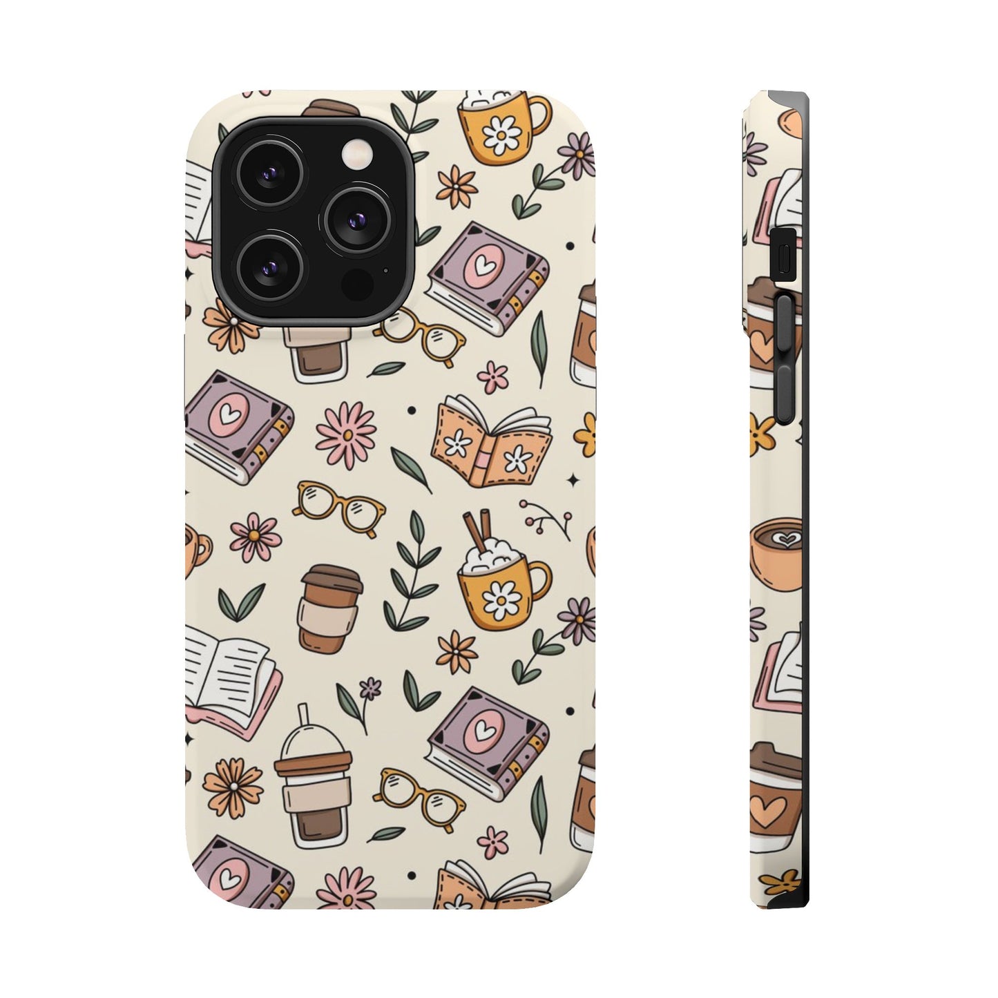 Cozy Reading Floral Phone Case — Magnetic Impact-Resistant