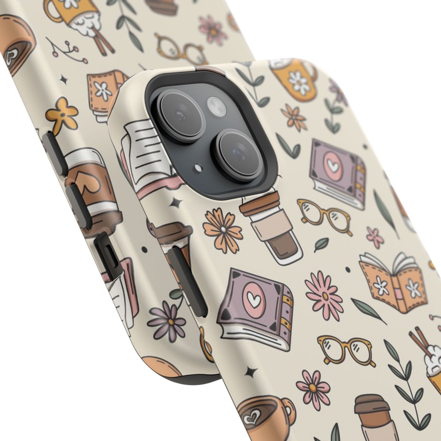 Cozy Reading Floral Phone Case — Magnetic Impact-Resistant