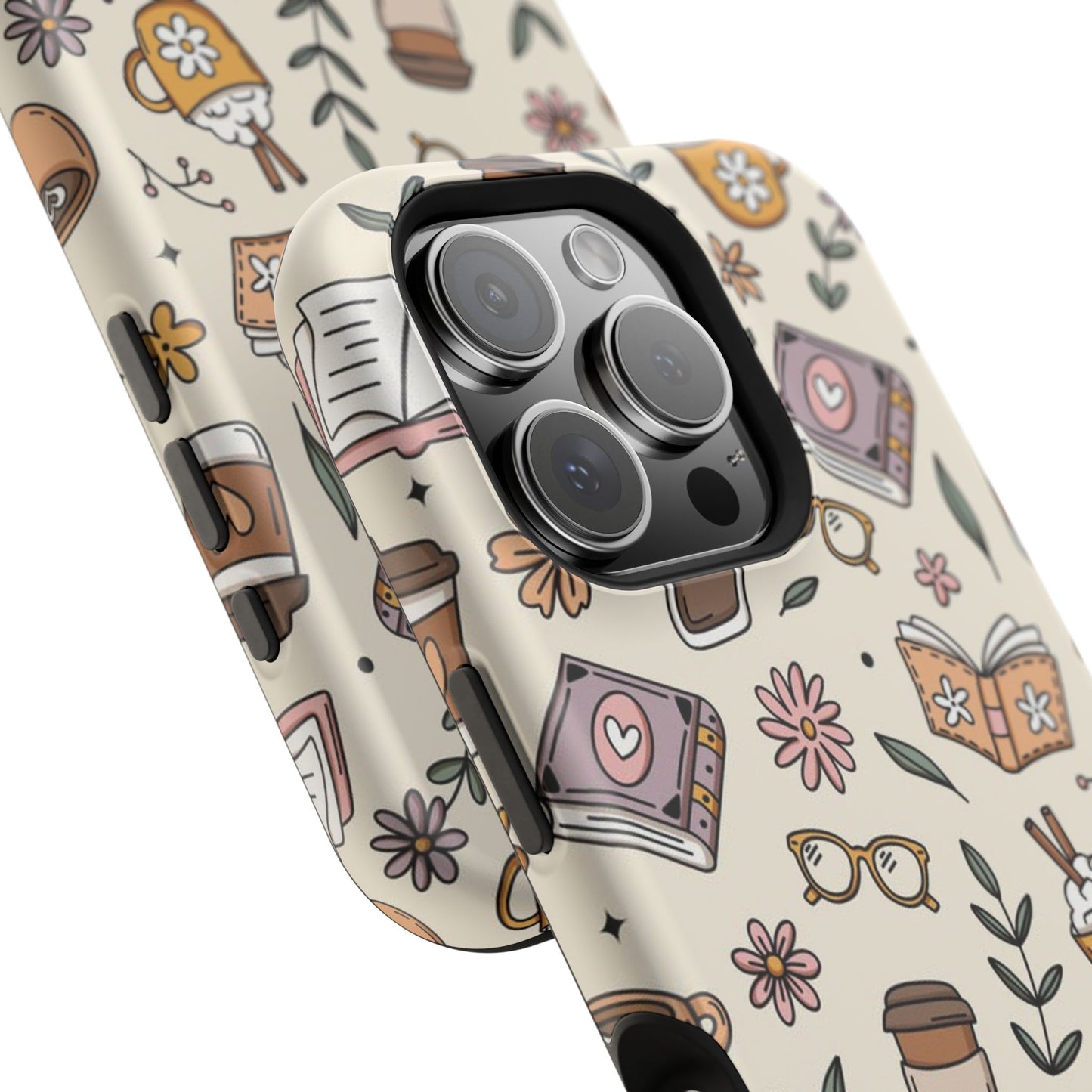 Cozy Reading Floral Phone Case — Magnetic Impact-Resistant