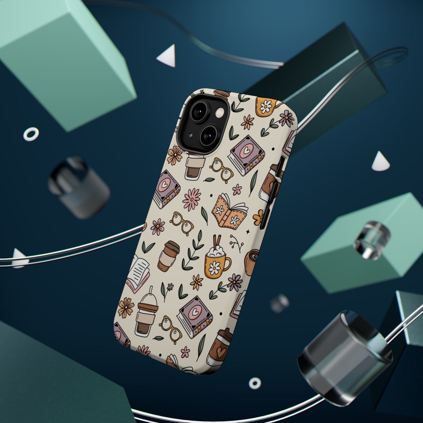 Cozy Reading Floral Phone Case — Magnetic Impact-Resistant