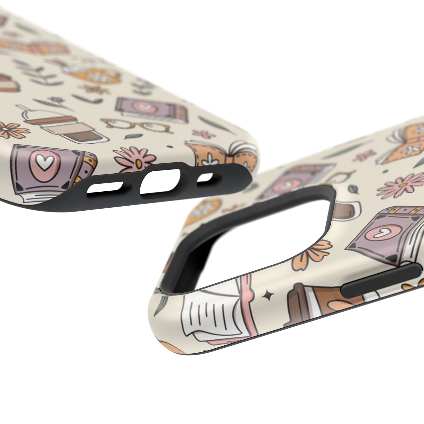 Cozy Reading Floral Phone Case — Magnetic Impact-Resistant