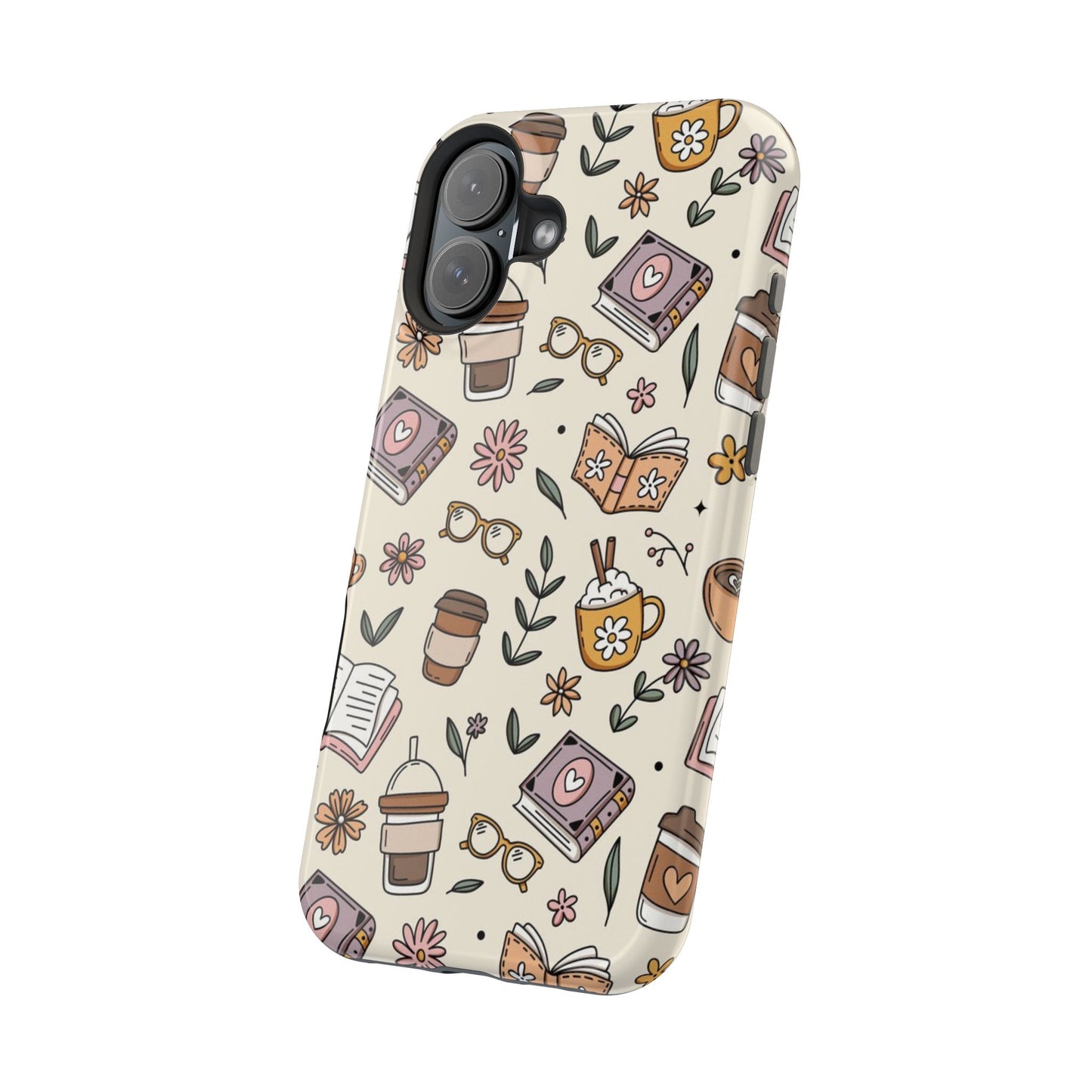 Cozy Reading Floral Phone Case — Magnetic Impact-Resistant