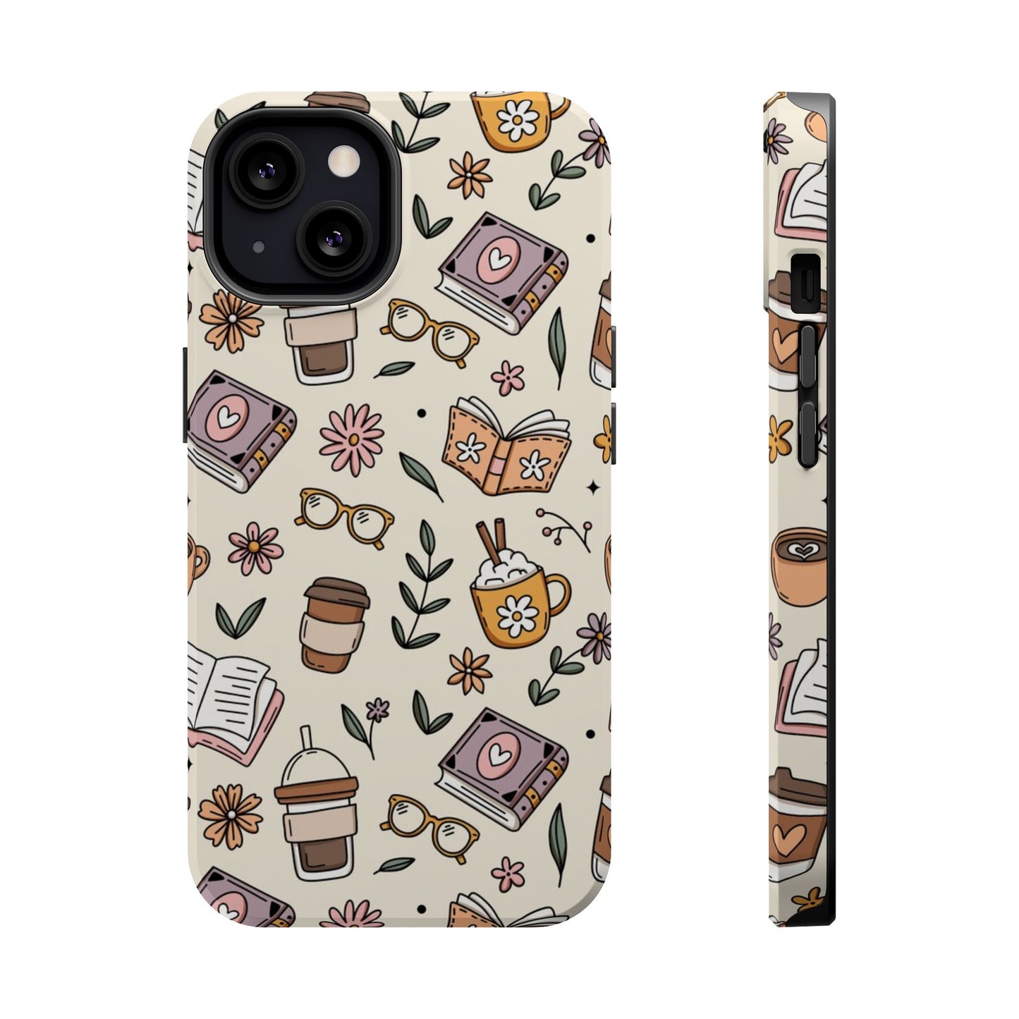 Cozy Reading Floral Phone Case — Magnetic Impact-Resistant