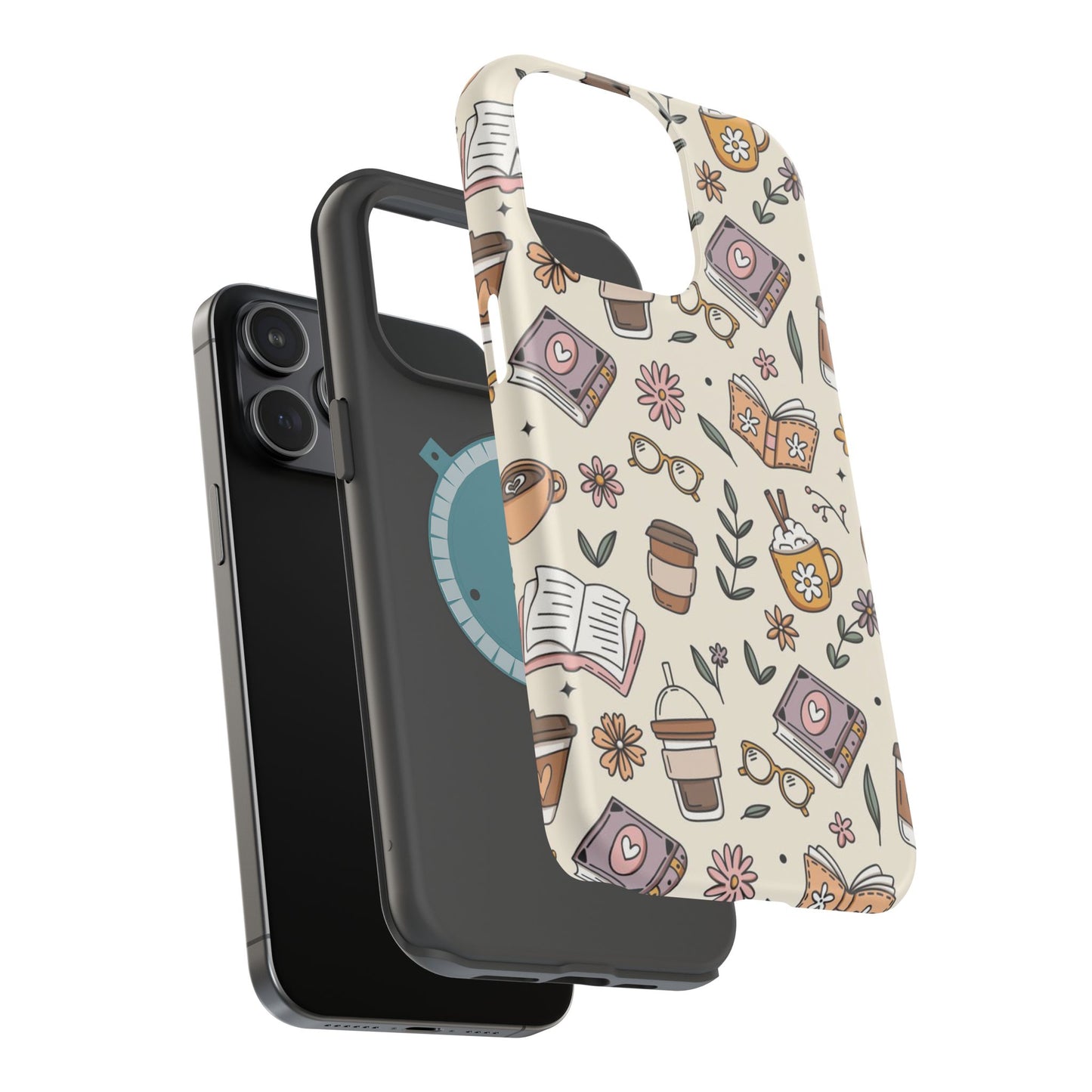 Cozy Reading Floral Phone Case — Magnetic Impact-Resistant