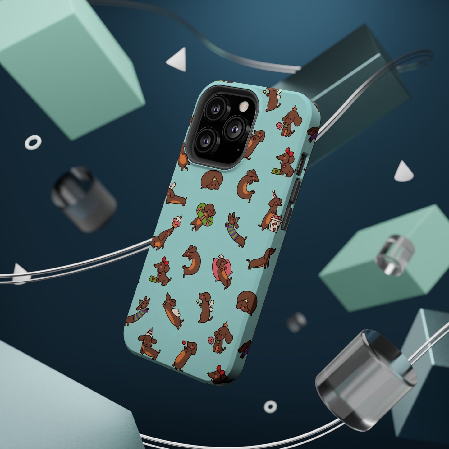Dachshund Pattern Magnetic Impact Phone Case – Cute Wiener Dog Protective Cover