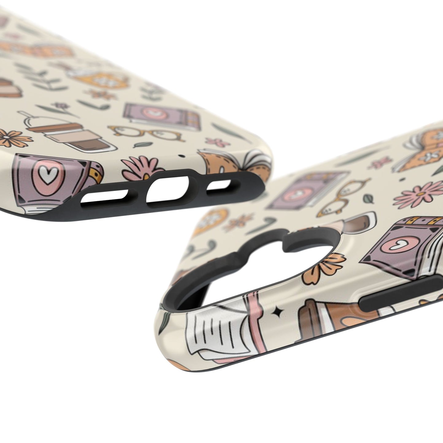 Cozy Reading Floral Phone Case — Magnetic Impact-Resistant