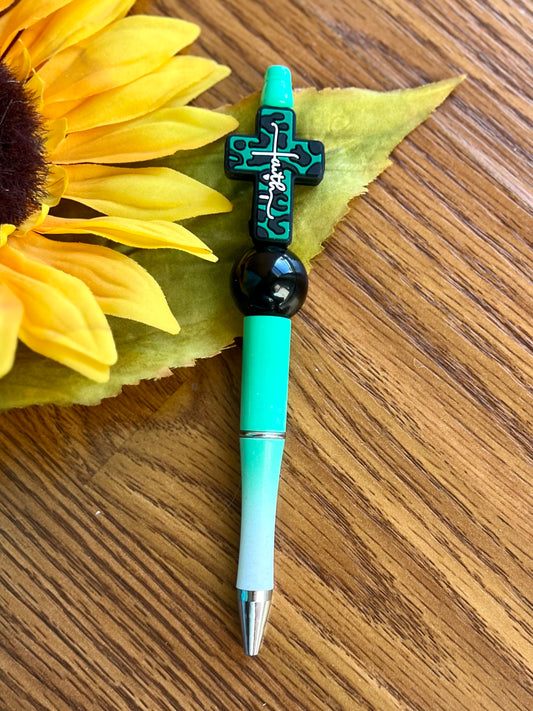 Green Faith Cross Pen