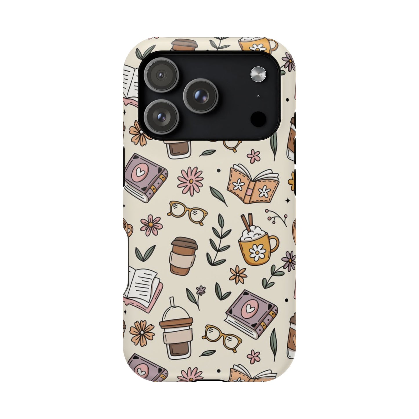 Cozy Reading Floral Phone Case — Magnetic Impact-Resistant