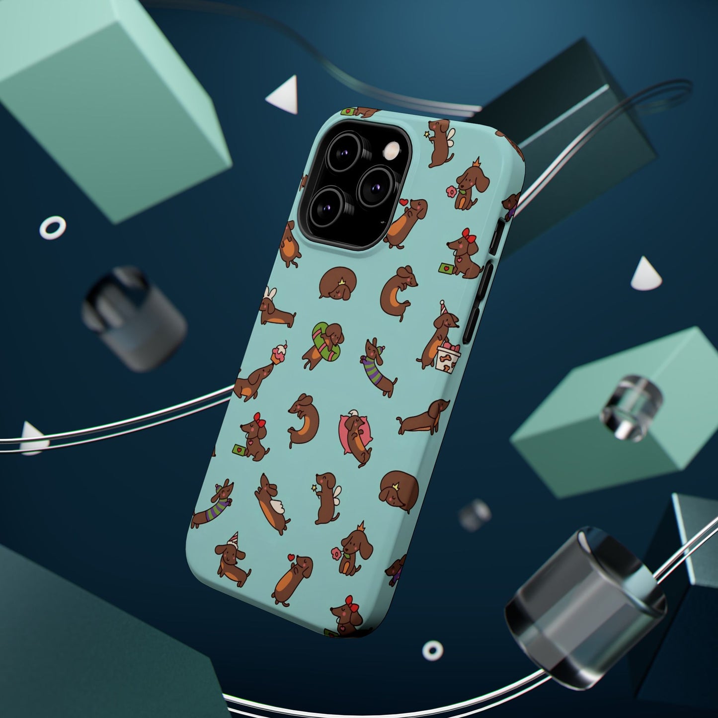 Dachshund Pattern Magnetic Impact Phone Case – Cute Wiener Dog Protective Cover