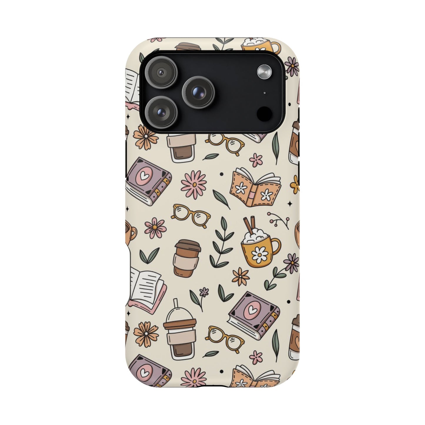Cozy Reading Floral Phone Case — Magnetic Impact-Resistant