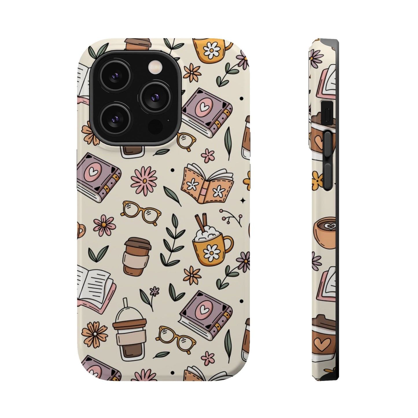 Cozy Reading Floral Phone Case — Magnetic Impact-Resistant