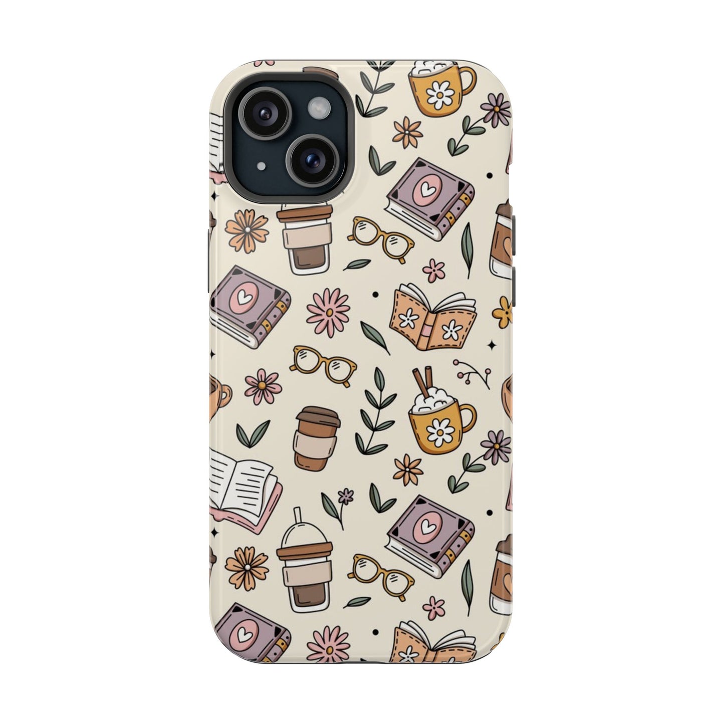 Cozy Reading Floral Phone Case — Magnetic Impact-Resistant