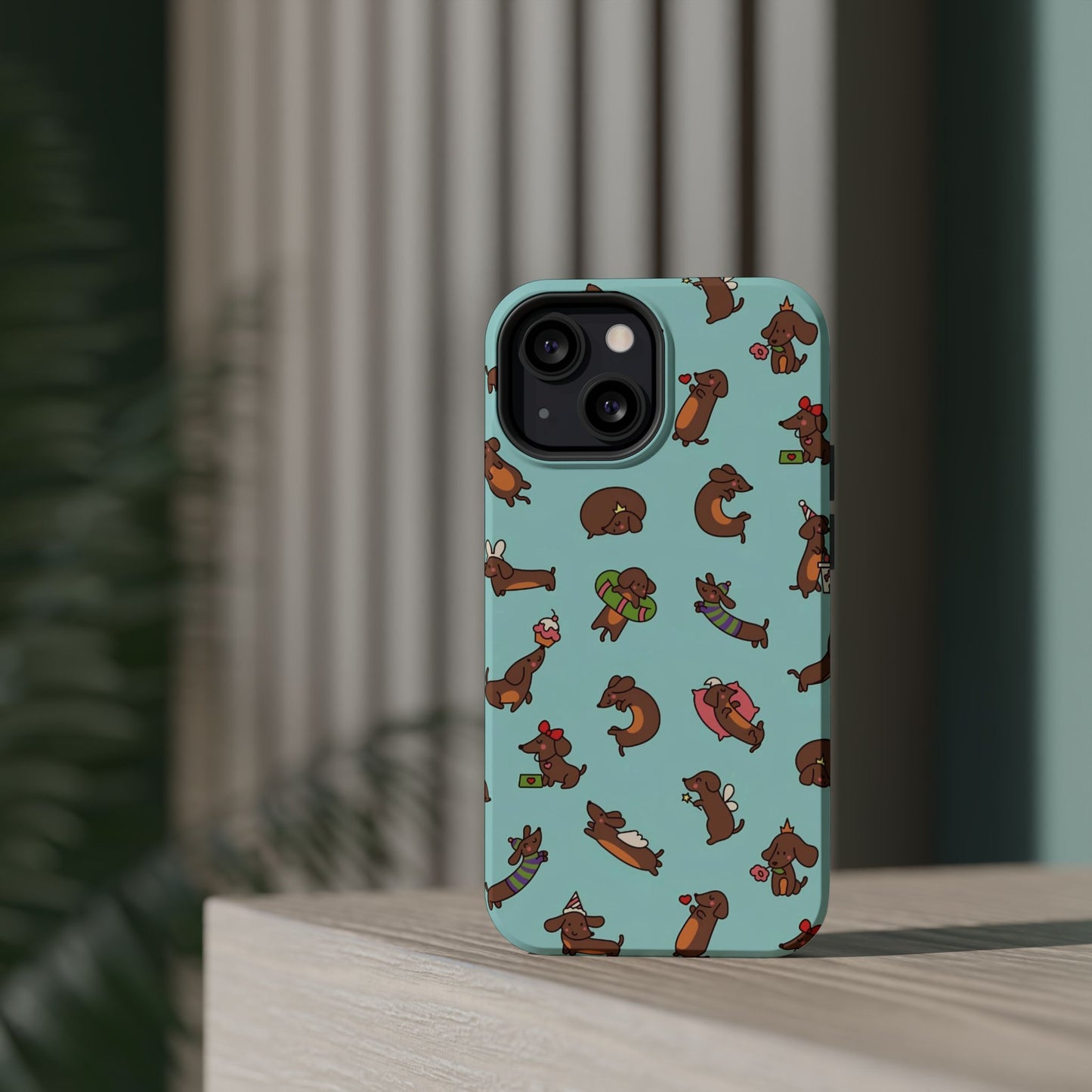 Dachshund Pattern Magnetic Impact Phone Case – Cute Wiener Dog Protective Cover