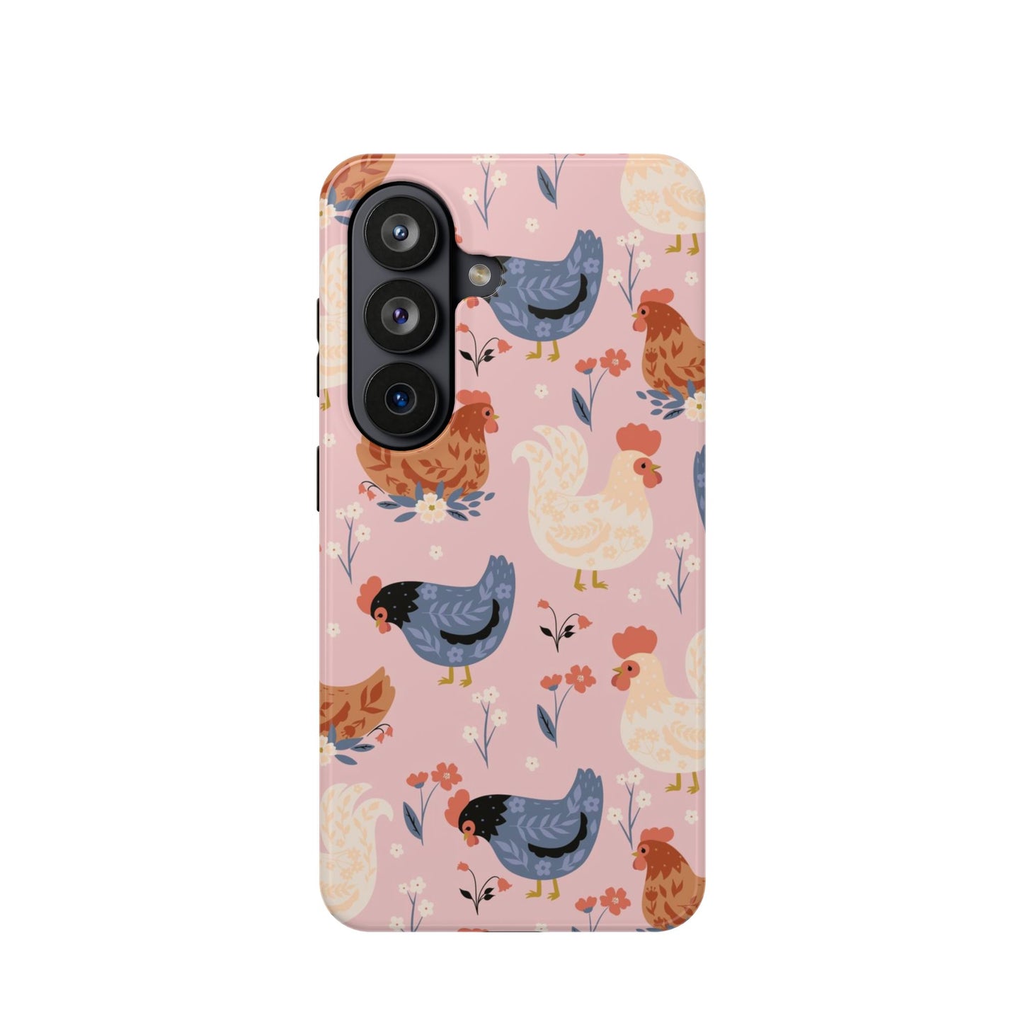 Chicken Pattern Magnetic Impact Phone Case — Cute Pastel Hen Design