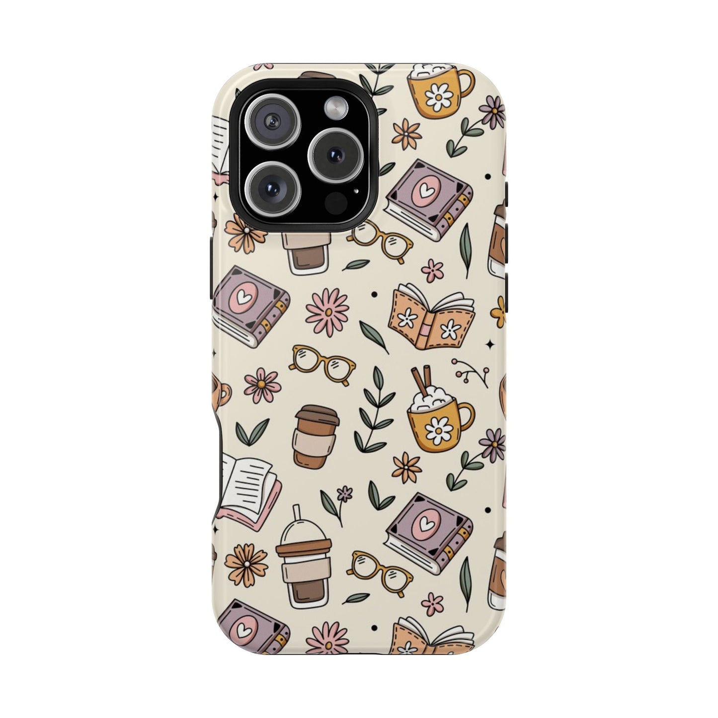 Cozy Reading Floral Phone Case — Magnetic Impact-Resistant