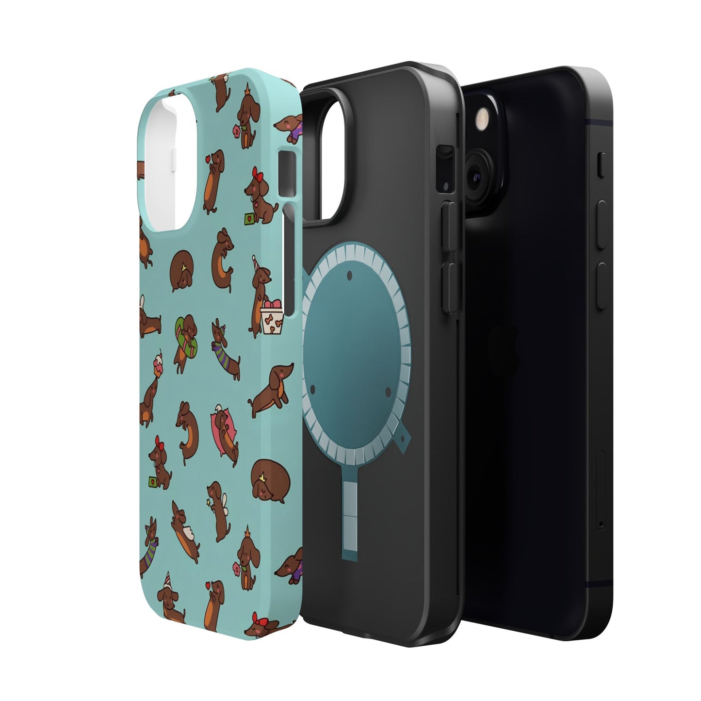 Dachshund Pattern Magnetic Impact Phone Case – Cute Wiener Dog Protective Cover