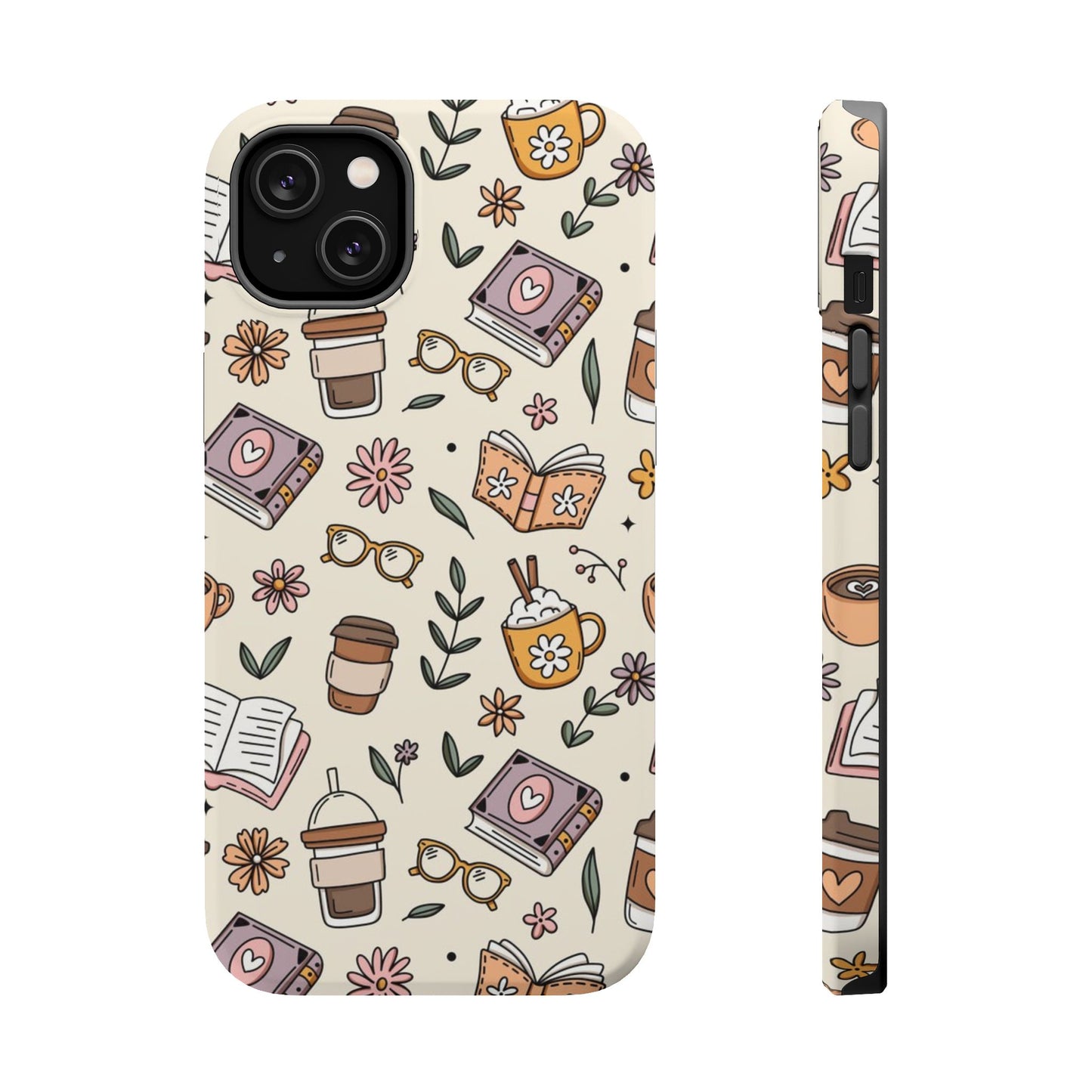 Cozy Reading Floral Phone Case — Magnetic Impact-Resistant