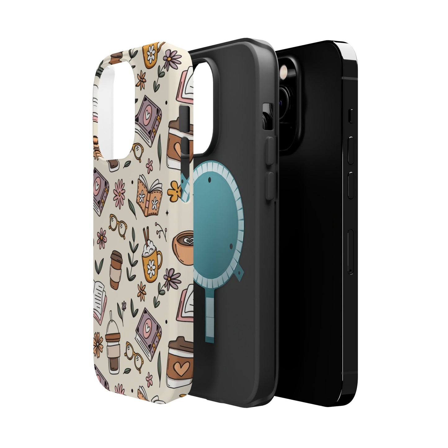 Cozy Reading Floral Phone Case — Magnetic Impact-Resistant
