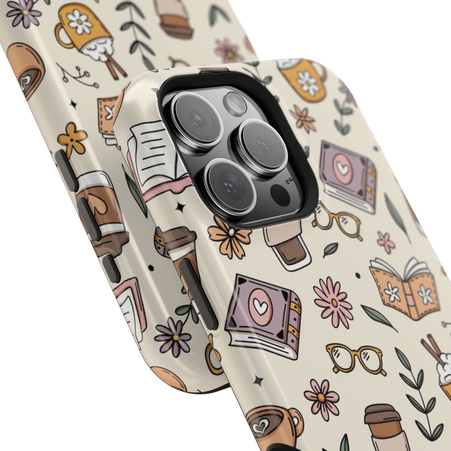 Cozy Reading Floral Phone Case — Magnetic Impact-Resistant
