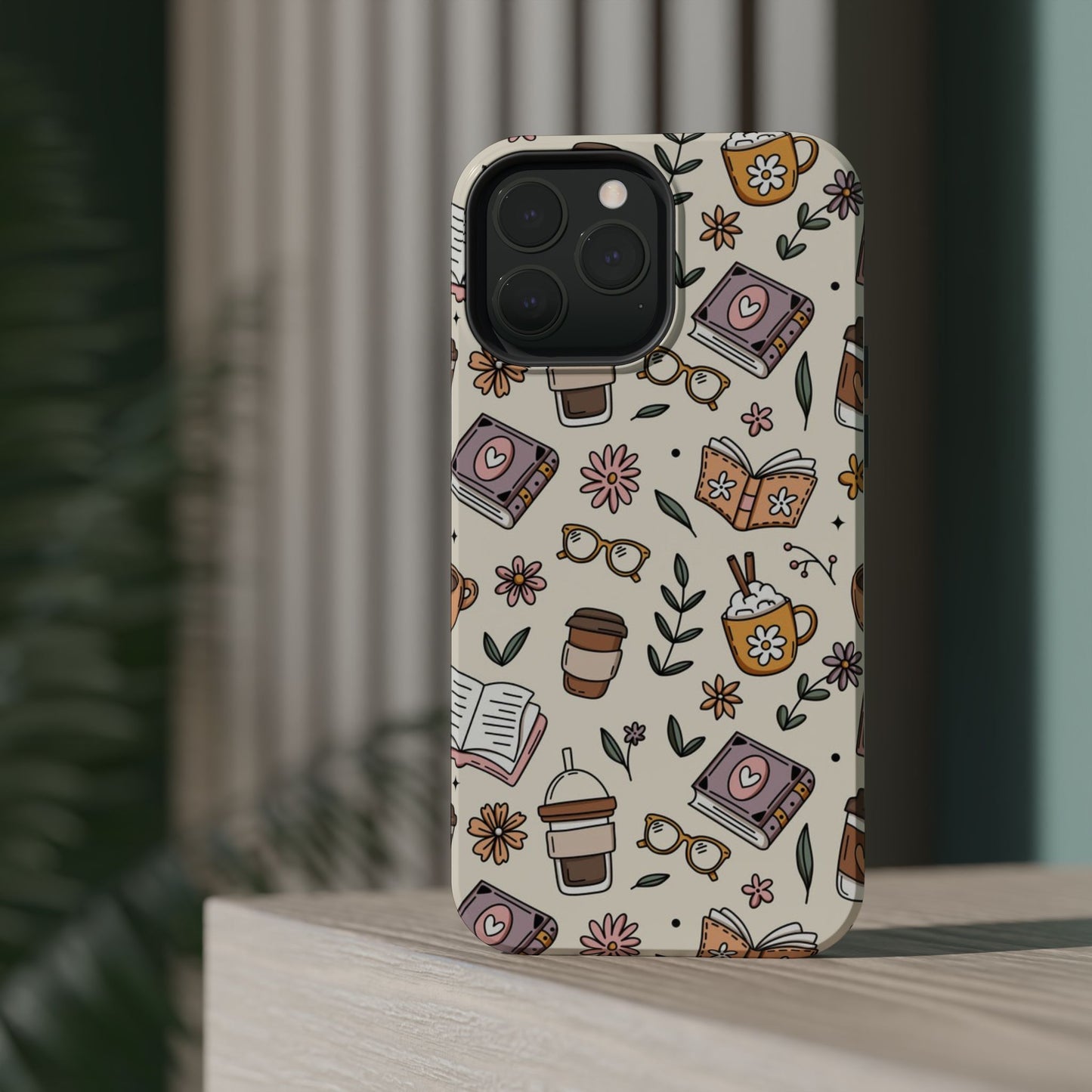 Cozy Reading Floral Phone Case — Magnetic Impact-Resistant