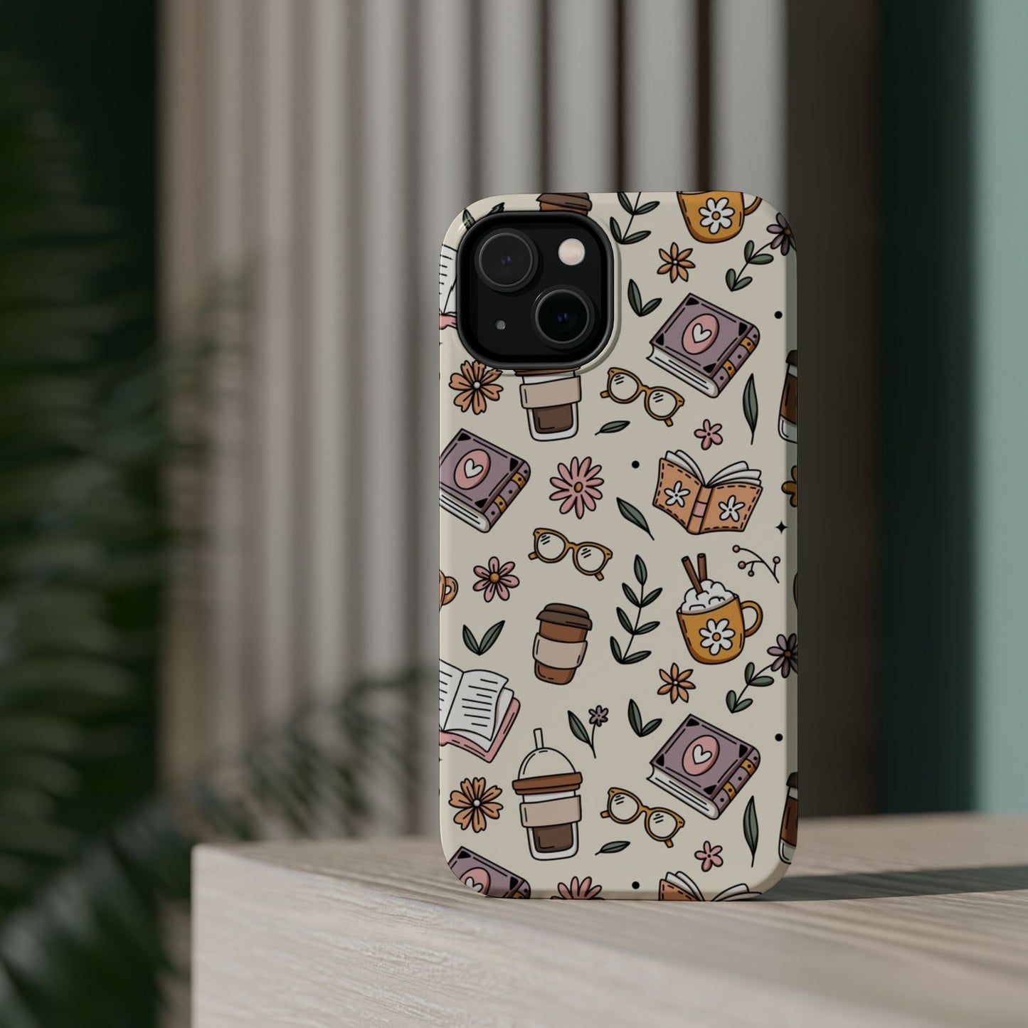 Cozy Reading Floral Phone Case — Magnetic Impact-Resistant
