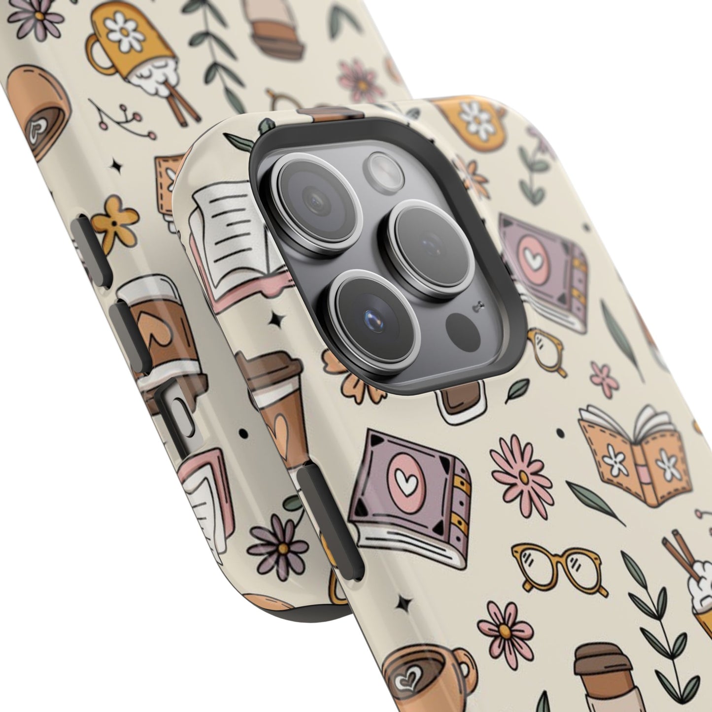Cozy Reading Floral Phone Case — Magnetic Impact-Resistant