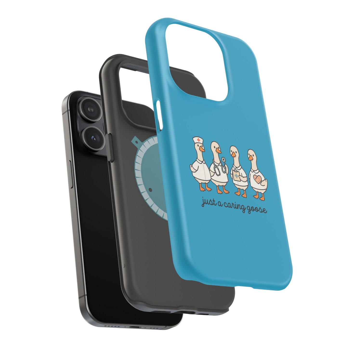 Cute Caring Geese Magnetic Impact Case — 'just a caring goose' Protective Phone Cover