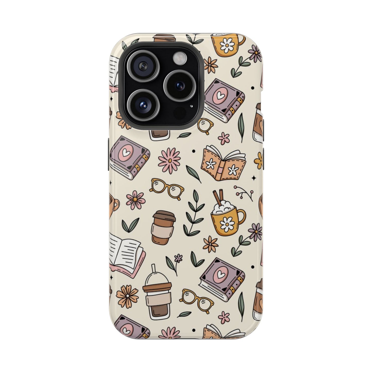 Cozy Reading Floral Phone Case — Magnetic Impact-Resistant