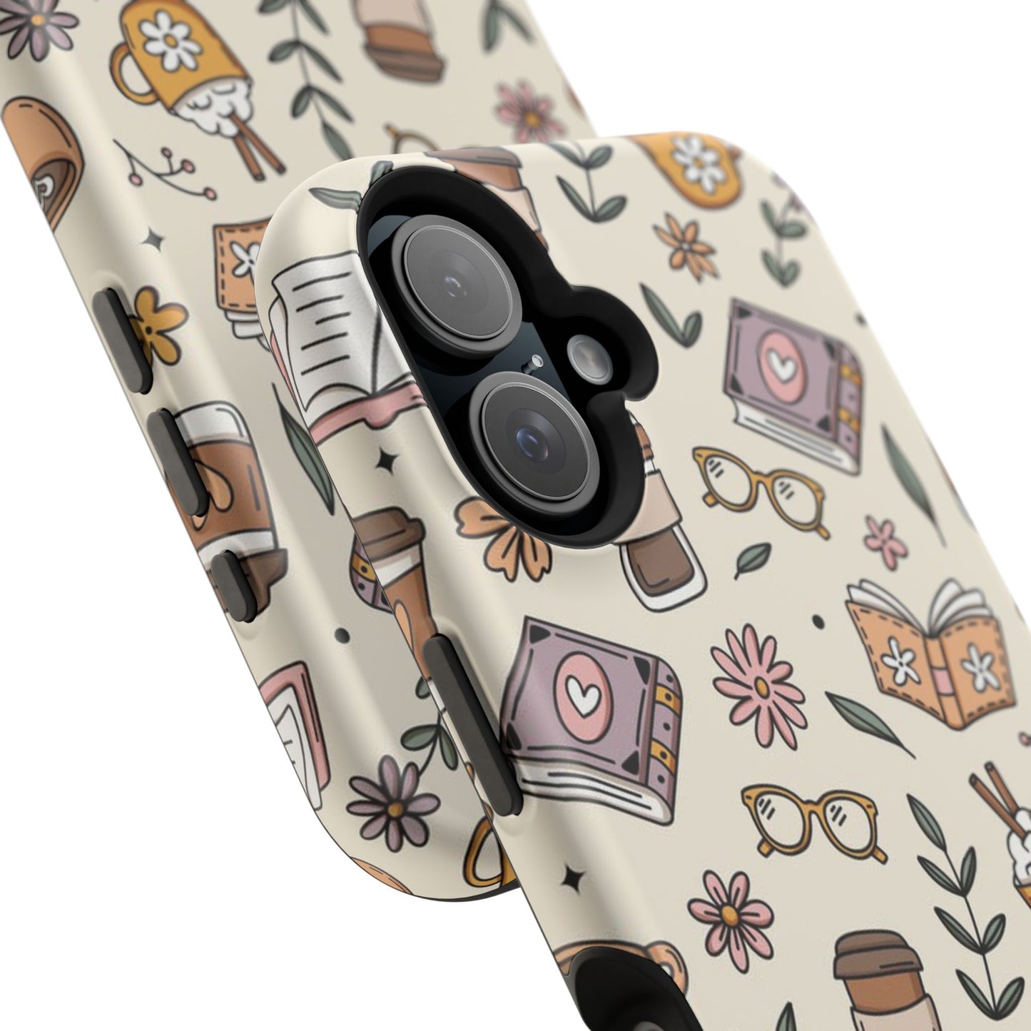 Cozy Reading Floral Phone Case — Magnetic Impact-Resistant