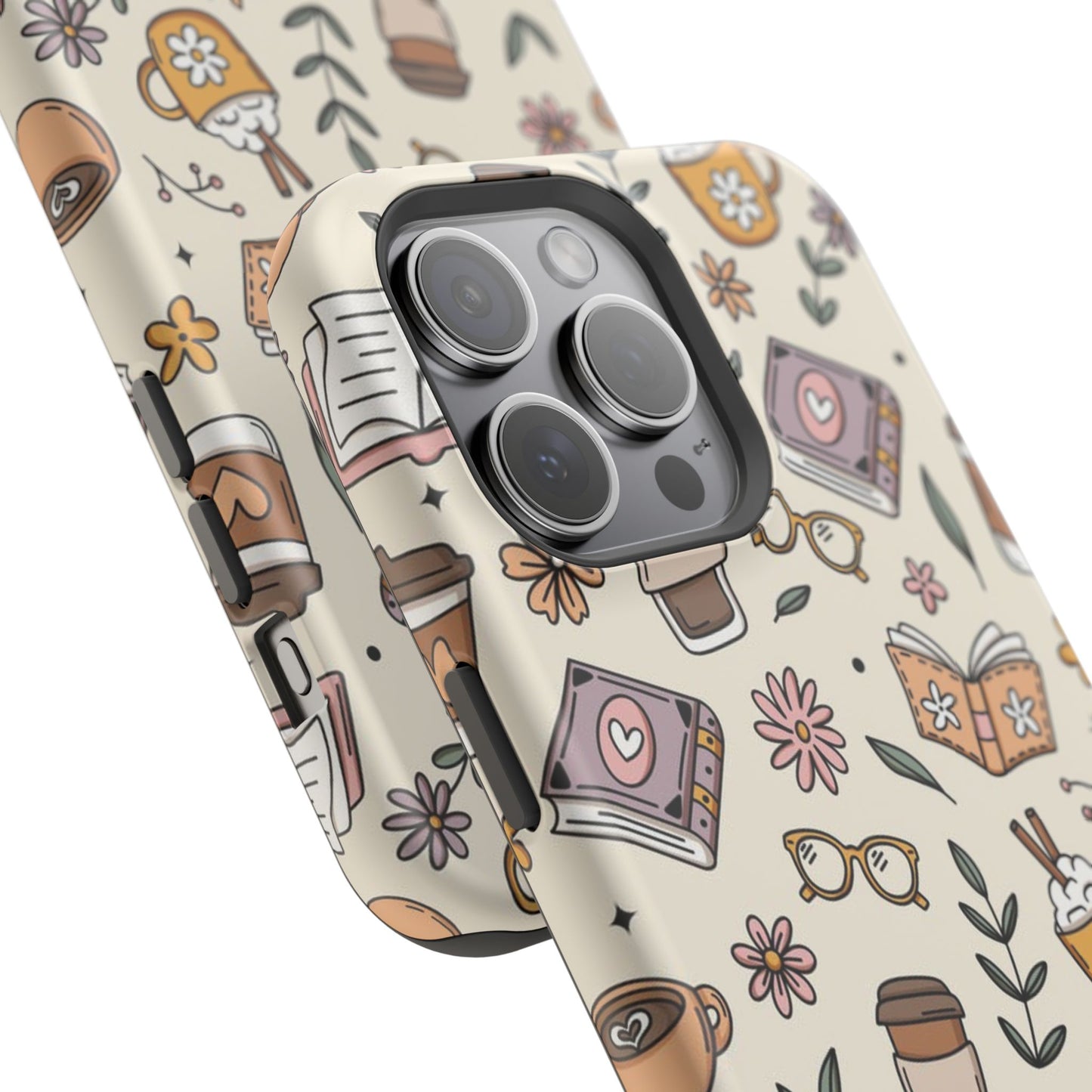 Cozy Reading Floral Phone Case — Magnetic Impact-Resistant