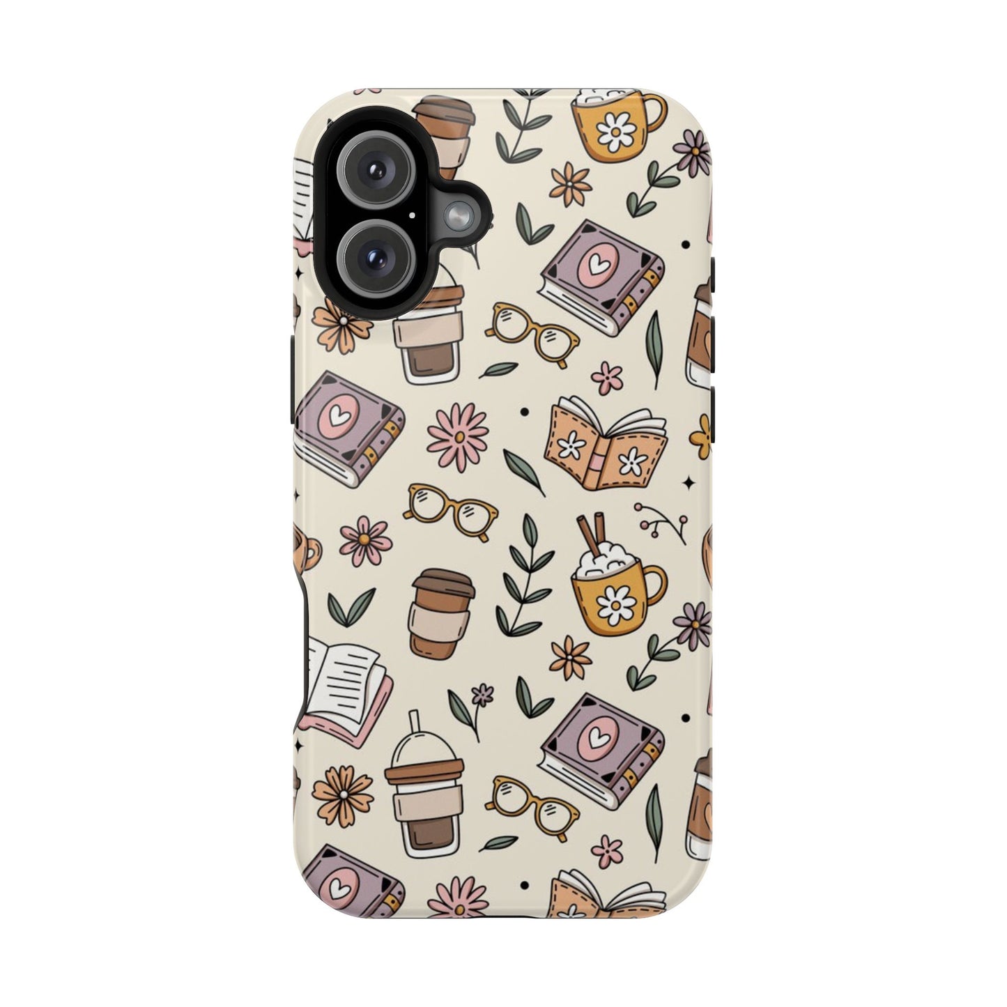 Cozy Reading Floral Phone Case — Magnetic Impact-Resistant