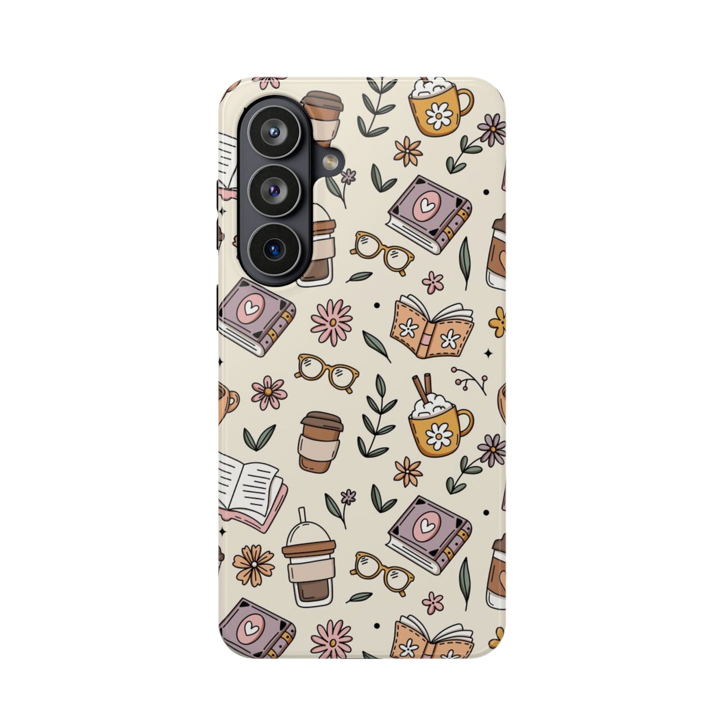 Cozy Reading Floral Phone Case — Magnetic Impact-Resistant