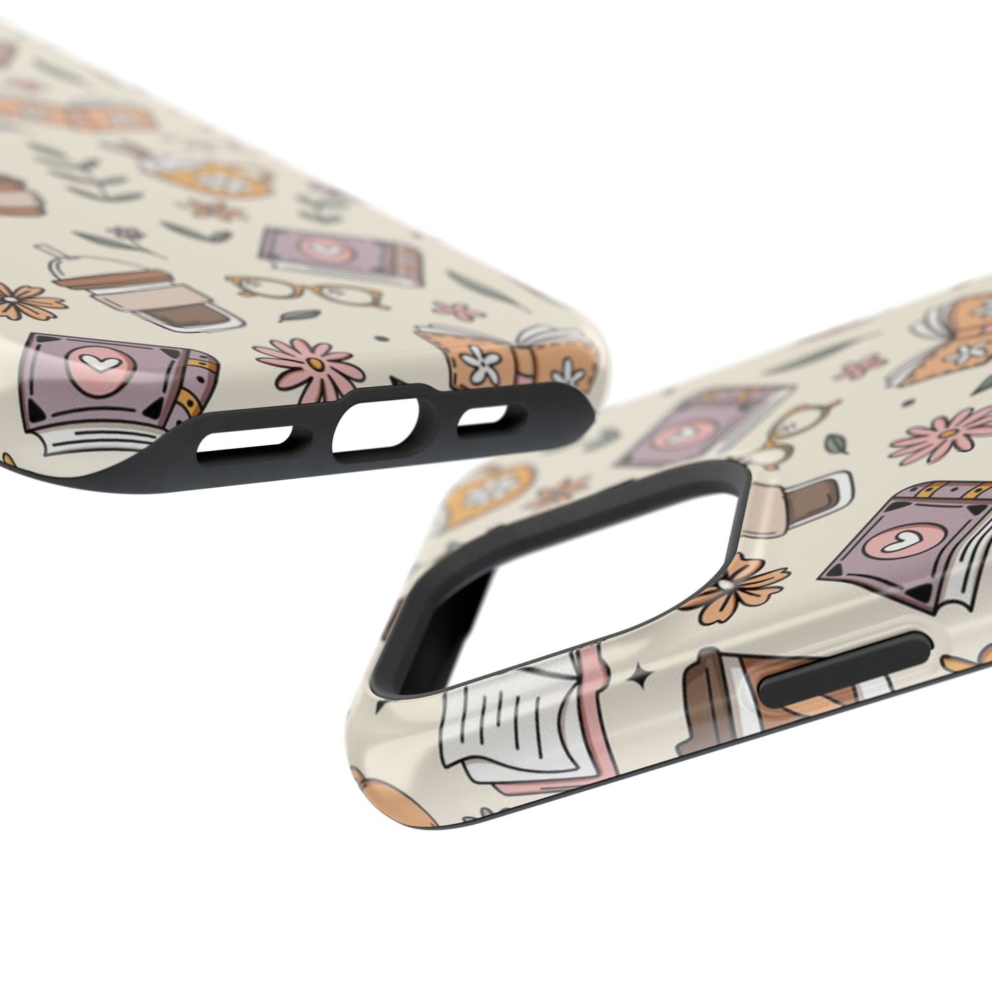 Cozy Reading Floral Phone Case — Magnetic Impact-Resistant