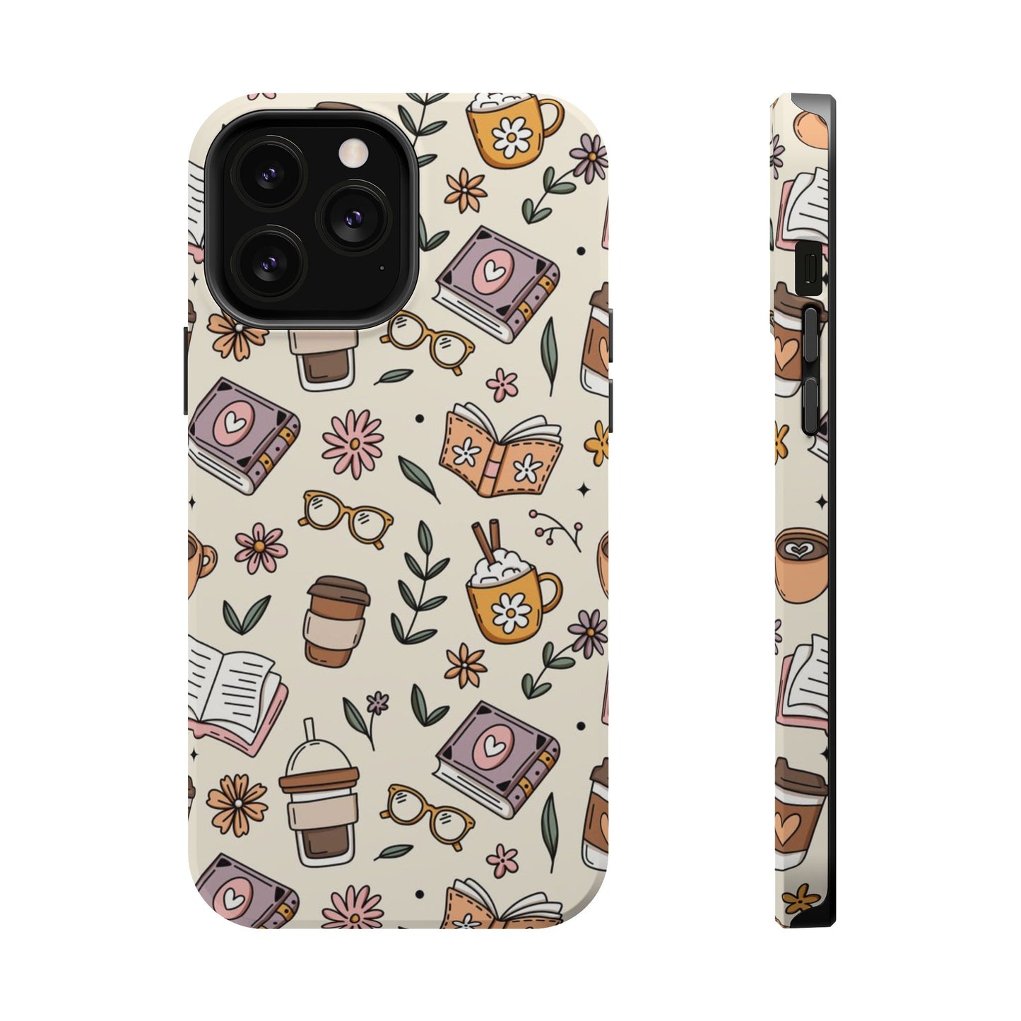 Cozy Reading Floral Phone Case — Magnetic Impact-Resistant