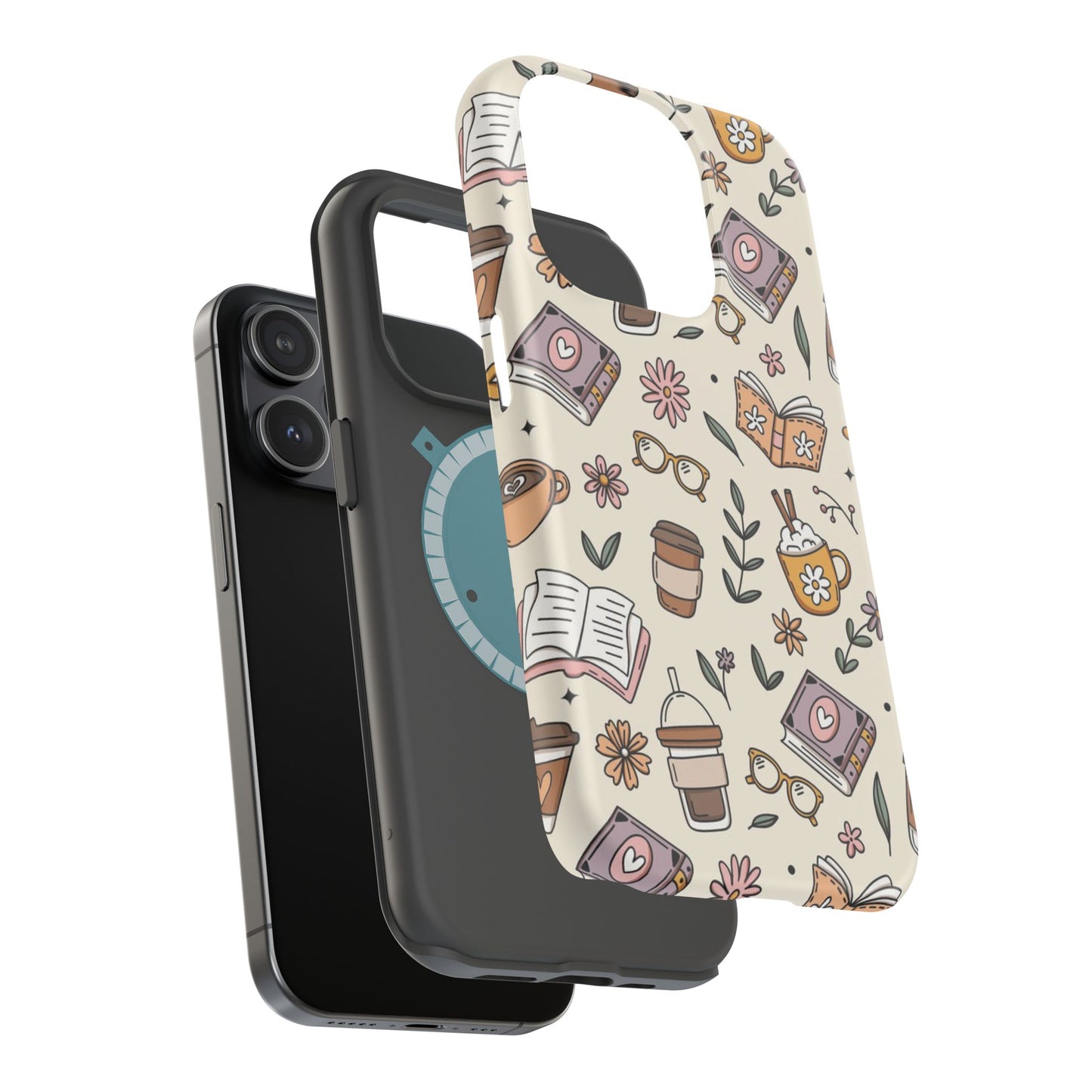 Cozy Reading Floral Phone Case — Magnetic Impact-Resistant