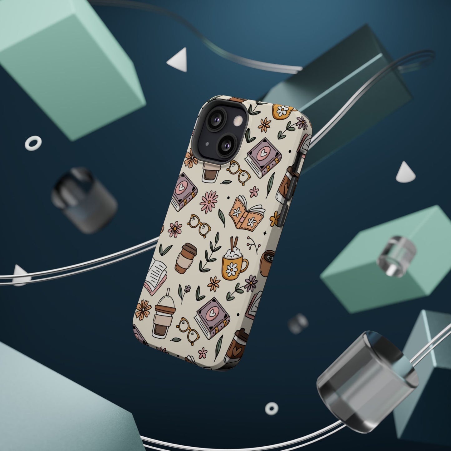 Cozy Reading Floral Phone Case — Magnetic Impact-Resistant