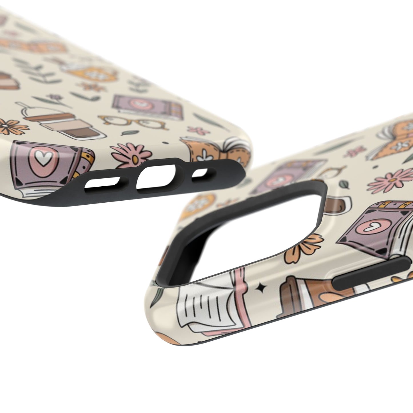 Cozy Reading Floral Phone Case — Magnetic Impact-Resistant
