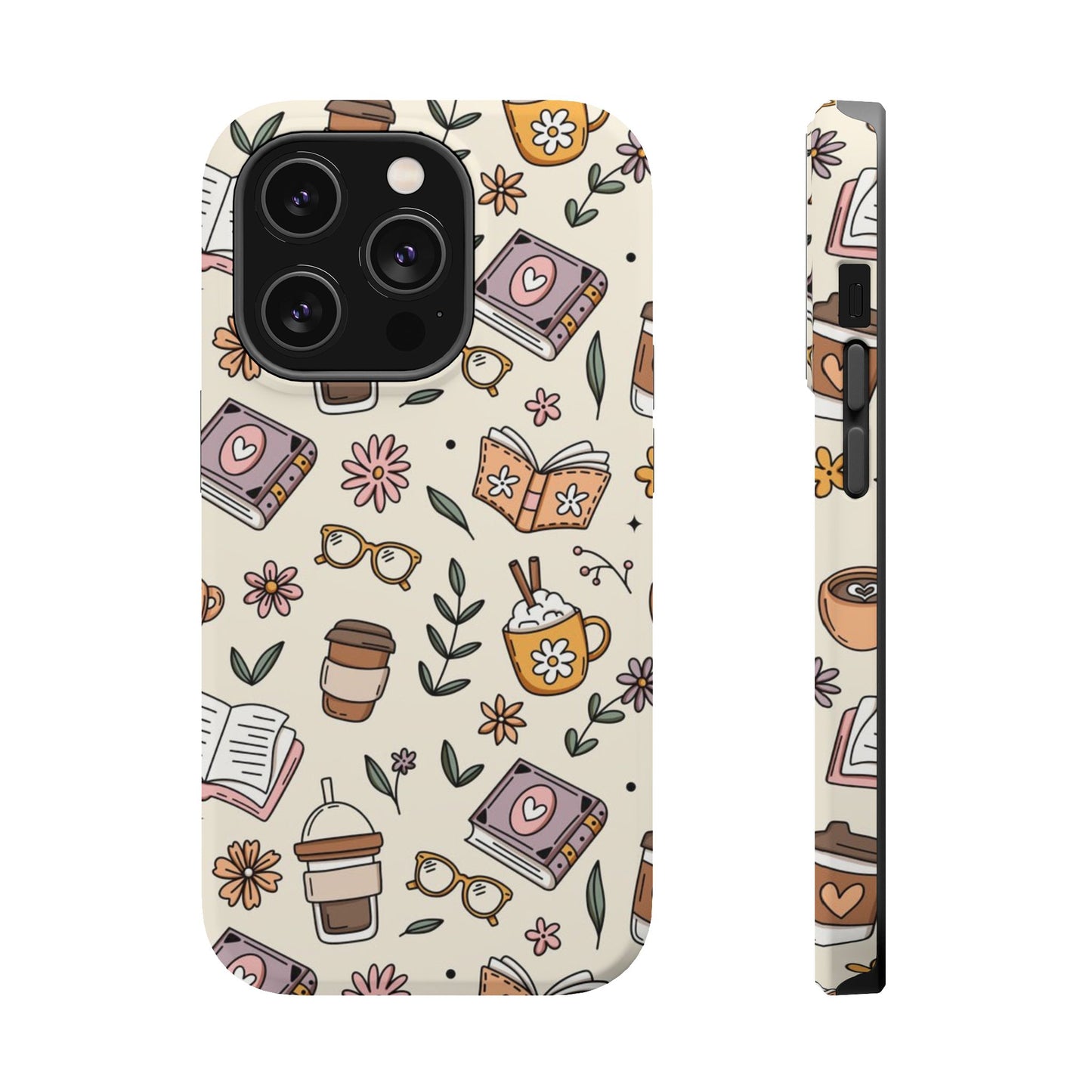 Cozy Reading Floral Phone Case — Magnetic Impact-Resistant