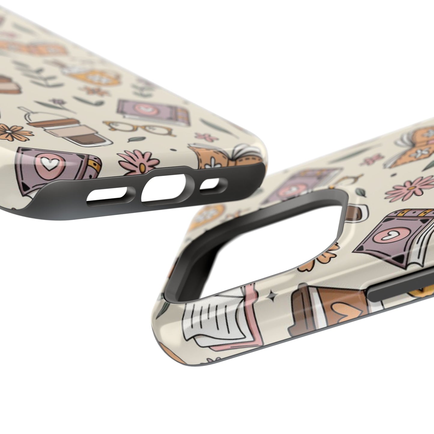 Cozy Reading Floral Phone Case — Magnetic Impact-Resistant